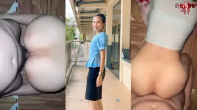 คลิปหลุด ครูไทยทางบ้าน โดนจับเย็ดหีท่าหมา ซอยหีครูท่าหมาโคตรเสียวเลย โตแล้วอยากขึ้นครูสักครั้งจับครูเย็ดซะเลย หุ่นดีตัวเล็กบางกรอบน่าซอย ของดีจัดเลยคนนี้